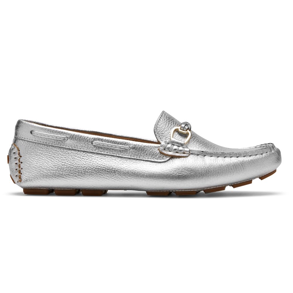 Rockport Bayview Driver - Womens Loafers - Silver - NZ (ZFD-570234)